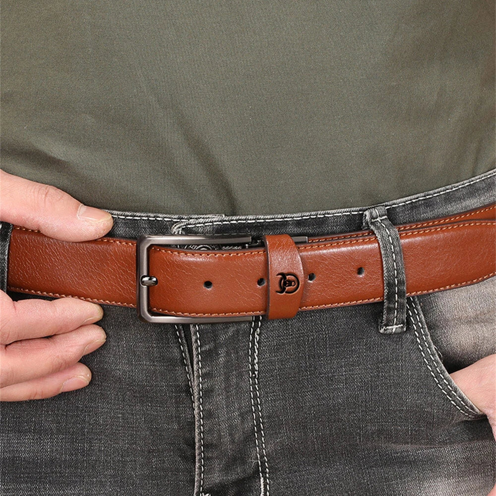 BULLCAPTAIN 130cm Genuine Leather Men's Fashionable Pinch-buckle Belt