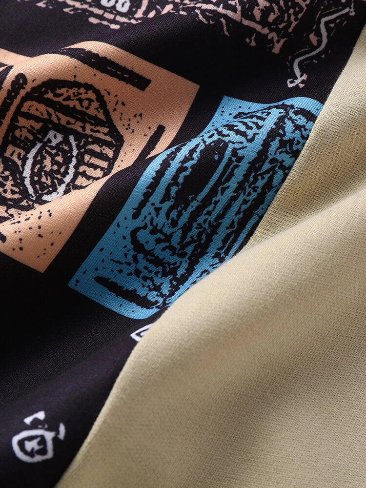 ChArmkpR Mens Ethnic Smile Print Color Block