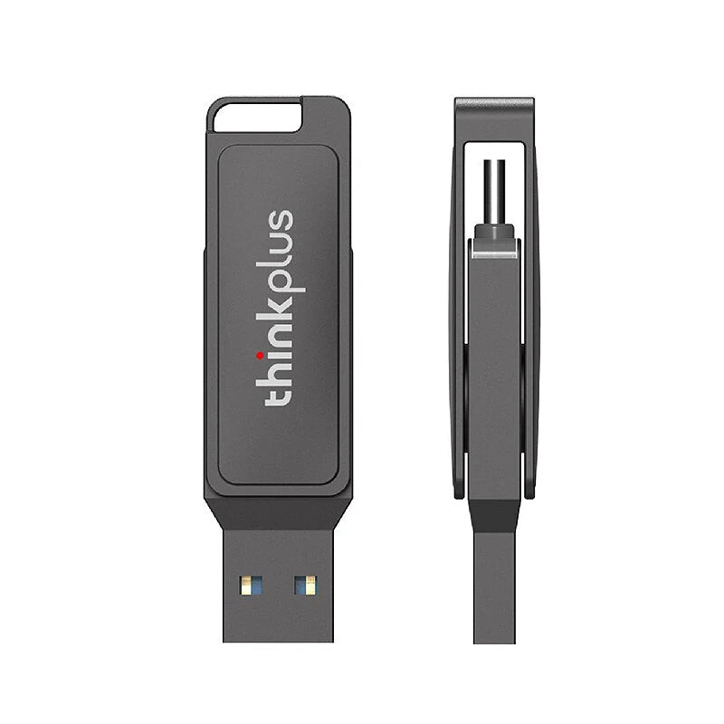 Lenovo Thinkplus MU233 USB3.2 Flash Drive High Speed Dual-interface Pendrive 32GB 64GB 128GB 256GB 512GB Mini Portable Memory U Disk - 32GB