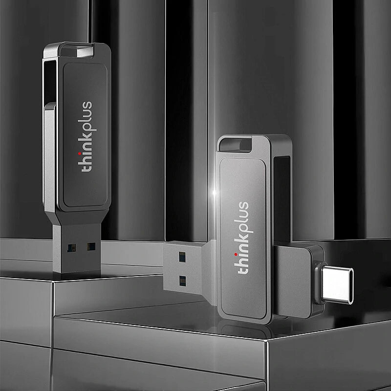 Lenovo Thinkplus MU233 USB3.2 Flash Drive High Speed Dual-interface Pendrive 32GB 64GB 128GB 256GB 512GB Mini Portable Memory U Disk - 32GB