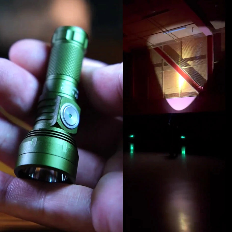 Lumintop GT NANO 3.0 400M EDC Thrower Flashlight with 10280 Battery, Mini Size 700LM High Power Output USB C Rechargeable Mini Torch Powerful Camping Lantern, 10750 Battery Optional - Black 10750 Extention Tube & Battery