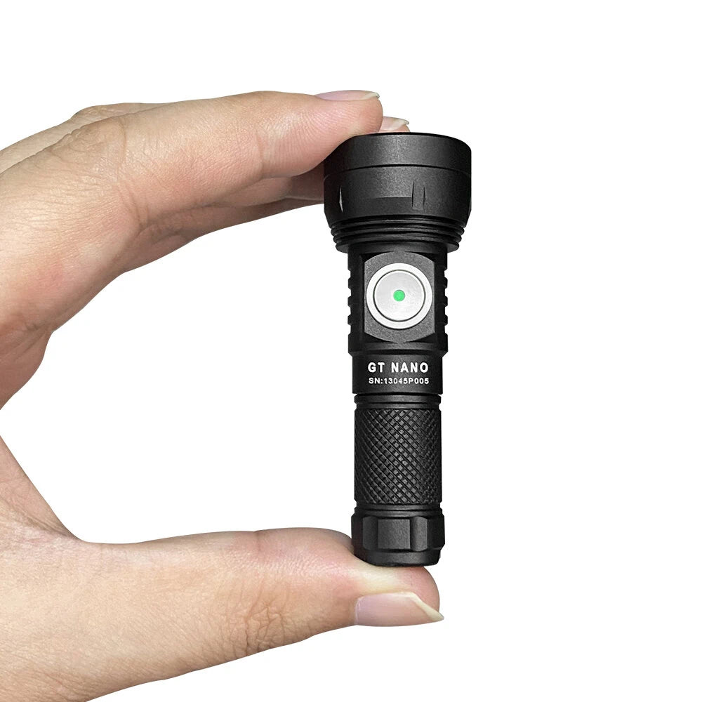Lumintop GT NANO 3.0 400M EDC Thrower Flashlight with 10280 Battery, Mini Size 700LM High Power Output USB C Rechargeable Mini Torch Powerful Camping Lantern, 10750 Battery Optional - Black 10750 Extention Tube & Battery