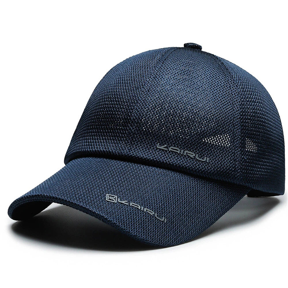 Spring Summer Breathable Mesh Baseball Caps for Men Women Outdoor Sports Fishing Driving Adjustable Casual Hats Sunscreen Hat - Black