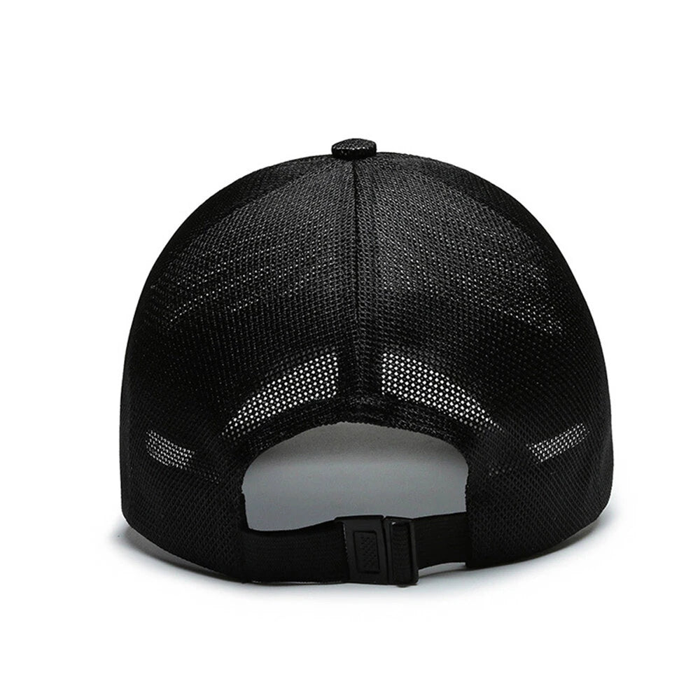 Spring Summer Breathable Mesh Baseball Caps for Men Women Outdoor Sports Fishing Driving Adjustable Casual Hats Sunscreen Hat - Black