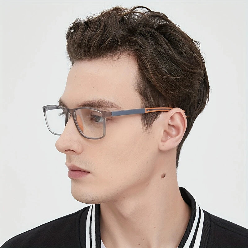 TR90 Reading Glasses Anti-blue Light High Definition Presbyopia Eyeglasses Men's Hyperopia Optical Eyewear Ultralight Sport Non-slip Eyeglasses Diopters To +3.5 - Orange +100