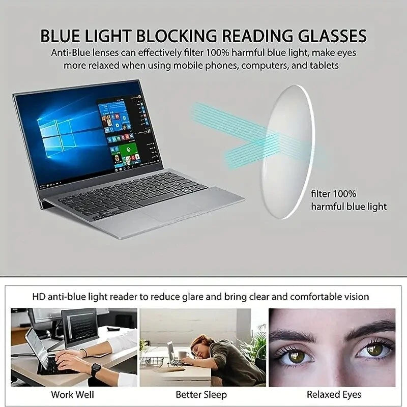 TR90 Reading Glasses Anti-blue Light High Definition Presbyopia Eyeglasses Men's Hyperopia Optical Eyewear Ultralight Sport Non-slip Eyeglasses Diopters To +3.5 - Orange +100