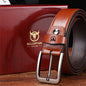 BULLCAPTAIN 130cm Genuine Leather Men's Fashionable Pinch-buckle Belt