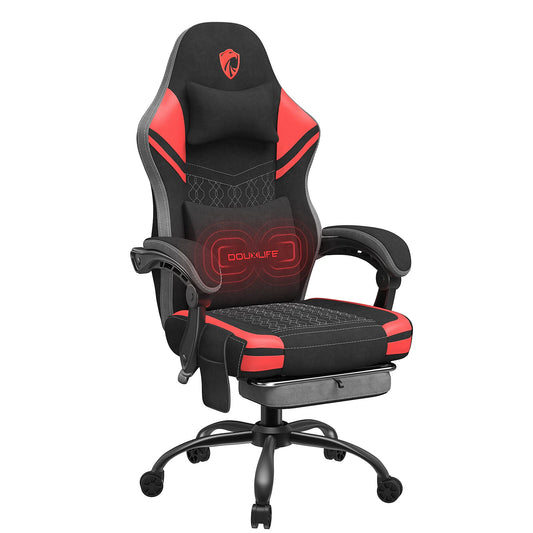 Douxlife GC-RC05 Fabric Gaming Chair Massage with Pocket Spring Widened Cushion