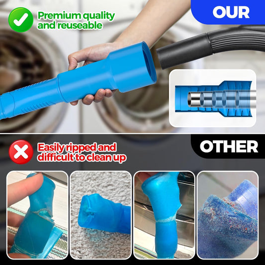 Holikme 2 Pieces Dryer Vent Cleaner Kit, Dryer Lint Vacuum Attachment and Flexible Dryer Lint Brush, Dryer Vent Vacuum Hose Attachment, Blue