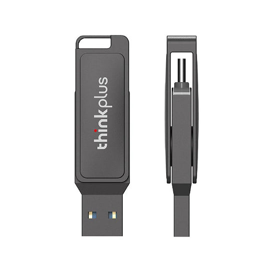 Lenovo Thinkplus MU233 USB3.2 Flash Drive High Speed Dual-interface Pendrive 32GB 64GB 128GB 256GB 512GB Mini Portable Memory U Disk - 32GB