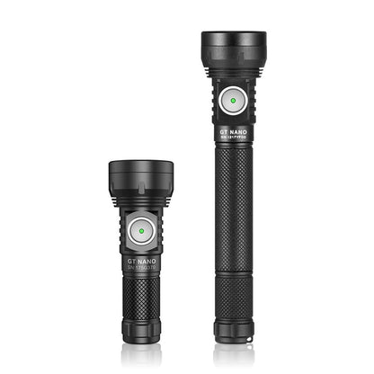 Lumintop GT NANO 3.0 400M EDC Thrower Flashlight with 10280 Battery, Mini Size 700LM High Power Output USB C Rechargeable Mini Torch Powerful Camping Lantern, 10750 Battery Optional - Black 10750 Extention Tube & Battery