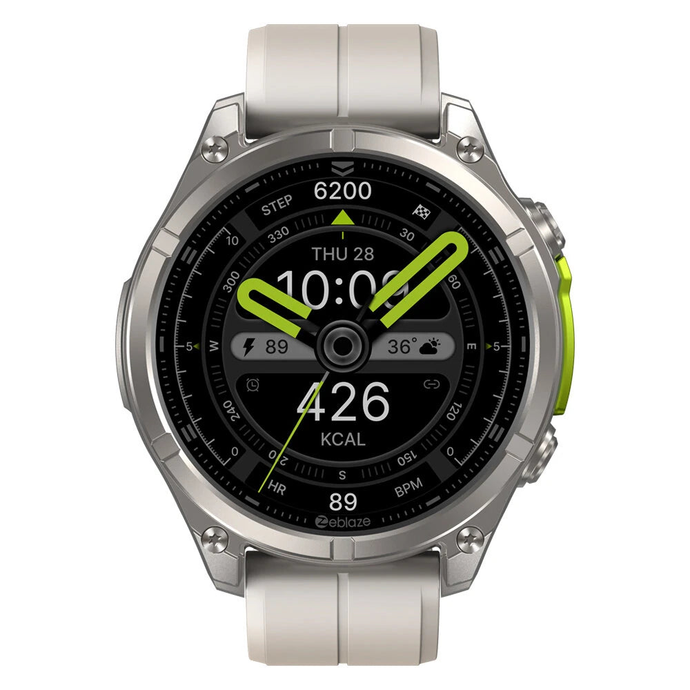 [World Premiere]Zeblaze Vibe 8 1.43-inch AMOLED 818H SapphireLens Built-in LED Flashlight 60 Days Battery Life 5ATM&IP69K Waterproof bluetooth Call Heart Rate Blood Pressure Blood Oxygen Monitor Sleep Monitoring Multi-sport Modes Smart Watch - Black