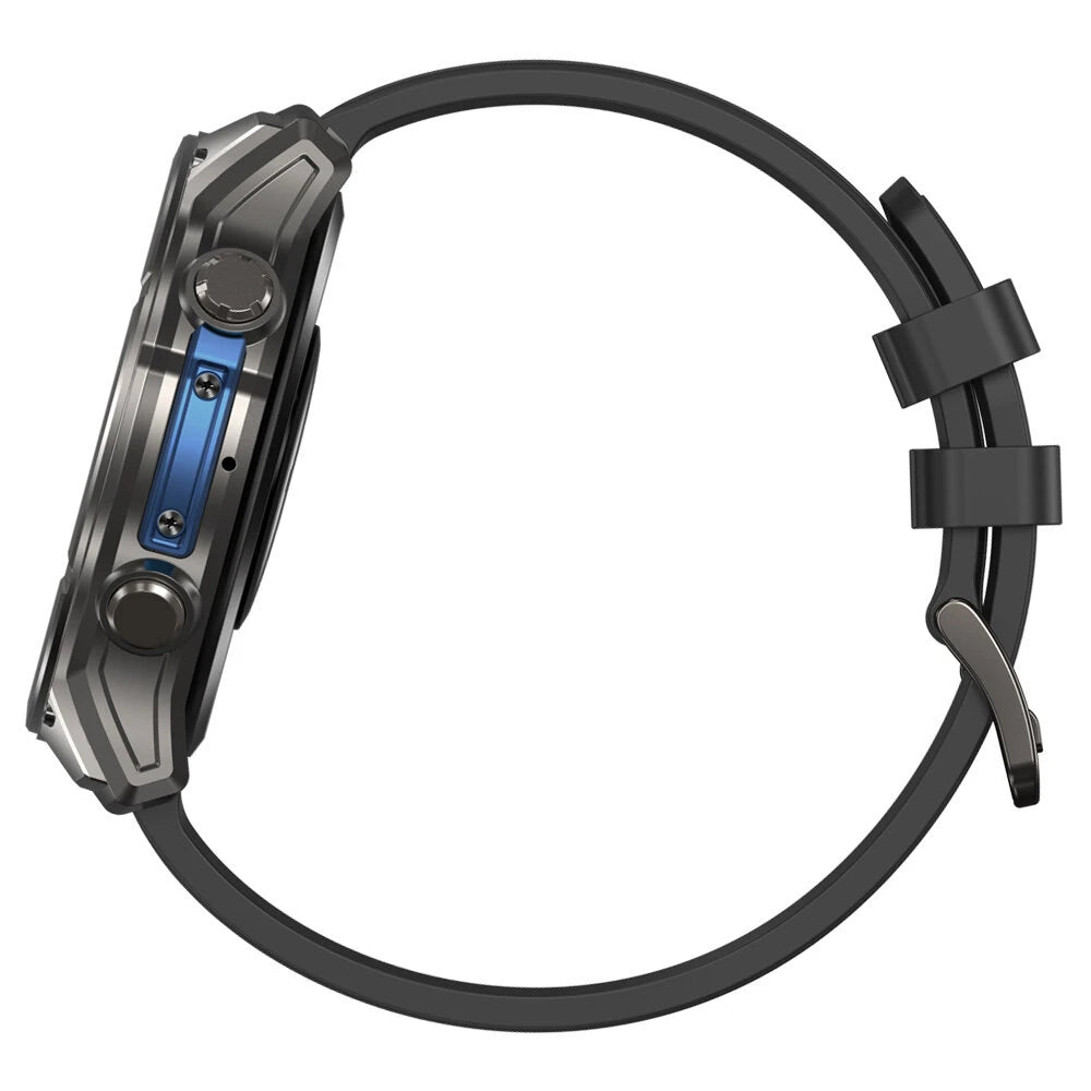 [World Premiere]Zeblaze Vibe 8 1.43-inch AMOLED 818H SapphireLens Built-in LED Flashlight 60 Days Battery Life 5ATM&IP69K Waterproof bluetooth Call Heart Rate Blood Pressure Blood Oxygen Monitor Sleep Monitoring Multi-sport Modes Smart Watch - Black