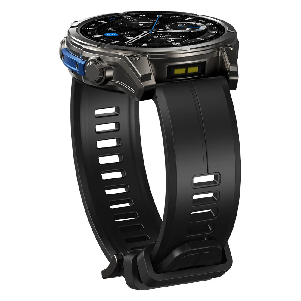 [World Premiere]Zeblaze Vibe 8 1.43-inch AMOLED 818H SapphireLens Built-in LED Flashlight 60 Days Battery Life 5ATM&IP69K Waterproof bluetooth Call Heart Rate Blood Pressure Blood Oxygen Monitor Sleep Monitoring Multi-sport Modes Smart Watch - Black