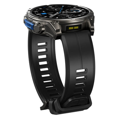 [World Premiere]Zeblaze Vibe 8 1.43-inch AMOLED 818H SapphireLens Built-in LED Flashlight 60 Days Battery Life 5ATM&IP69K Waterproof bluetooth Call Heart Rate Blood Pressure Blood Oxygen Monitor Sleep Monitoring Multi-sport Modes Smart Watch - Black