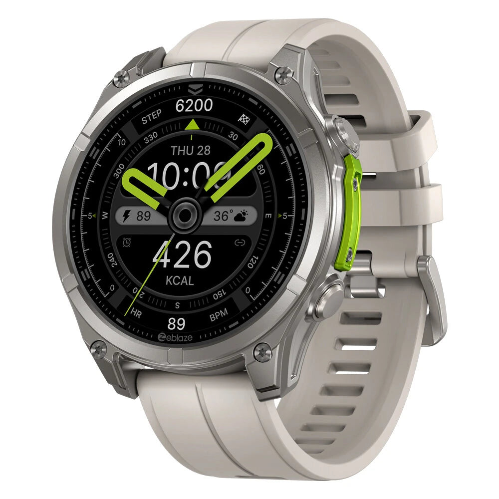 [World Premiere]Zeblaze Vibe 8 1.43-inch AMOLED 818H SapphireLens Built-in LED Flashlight 60 Days Battery Life 5ATM&IP69K Waterproof bluetooth Call Heart Rate Blood Pressure Blood Oxygen Monitor Sleep Monitoring Multi-sport Modes Smart Watch - Black