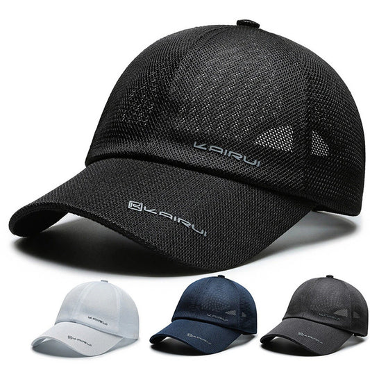 Spring Summer Breathable Mesh Baseball Caps for Men Women Outdoor Sports Fishing Driving Adjustable Casual Hats Sunscreen Hat - Black