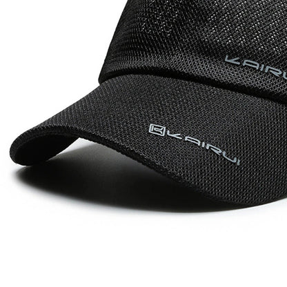 Spring Summer Breathable Mesh Baseball Caps for Men Women Outdoor Sports Fishing Driving Adjustable Casual Hats Sunscreen Hat - Black