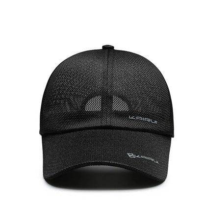 Spring Summer Breathable Mesh Baseball Caps for Men Women Outdoor Sports Fishing Driving Adjustable Casual Hats Sunscreen Hat - Black