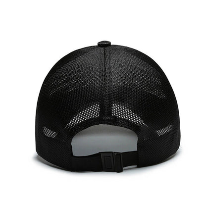 Spring Summer Breathable Mesh Baseball Caps for Men Women Outdoor Sports Fishing Driving Adjustable Casual Hats Sunscreen Hat - Black