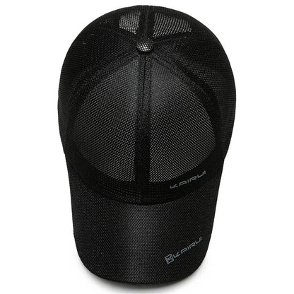 Spring Summer Breathable Mesh Baseball Caps for Men Women Outdoor Sports Fishing Driving Adjustable Casual Hats Sunscreen Hat - Black