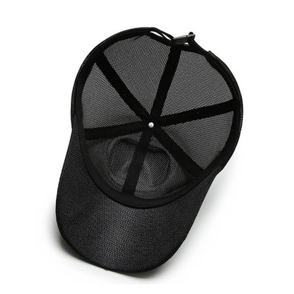 Spring Summer Breathable Mesh Baseball Caps for Men Women Outdoor Sports Fishing Driving Adjustable Casual Hats Sunscreen Hat - Black