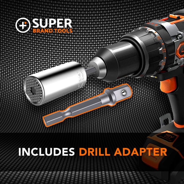 Universal Socket Tool, Super Socket Unscrew Any Bolt, Adjustable Socket Drill