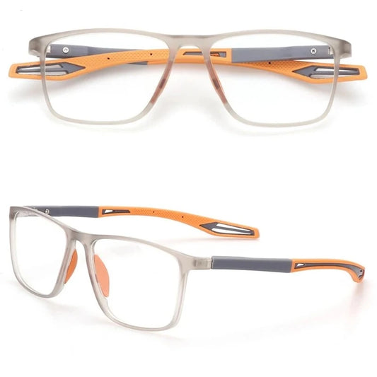 TR90 Reading Glasses Anti-blue Light High Definition Presbyopia Eyeglasses Men's Hyperopia Optical Eyewear Ultralight Sport Non-slip Eyeglasses Diopters To +3.5 - Orange +100