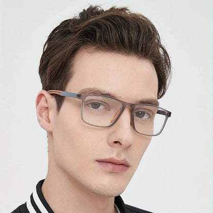 TR90 Reading Glasses Anti-blue Light High Definition Presbyopia Eyeglasses Men's Hyperopia Optical Eyewear Ultralight Sport Non-slip Eyeglasses Diopters To +3.5 - Orange +100