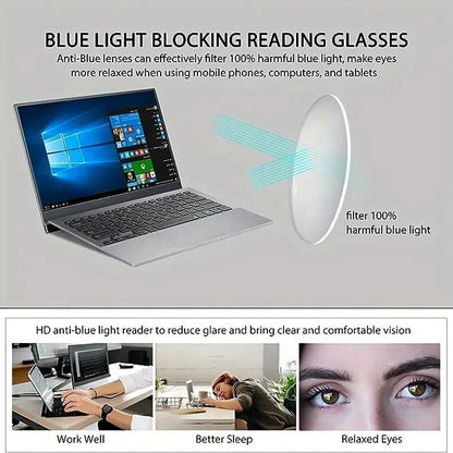 TR90 Reading Glasses Anti-blue Light High Definition Presbyopia Eyeglasses Men's Hyperopia Optical Eyewear Ultralight Sport Non-slip Eyeglasses Diopters To +3.5 - Orange +100